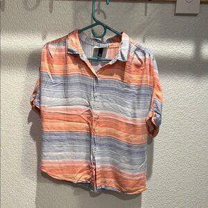 Universal Thread Orange and Blue Striped Sleeveless Top